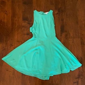 Mint open back dress